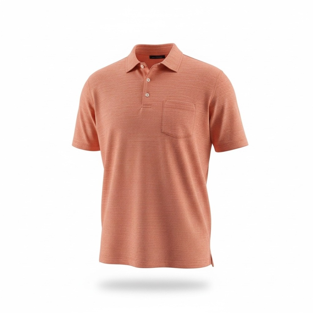 Patagonia Mens Organic Cotton Striped Polo Shirt Orange White Large 52210